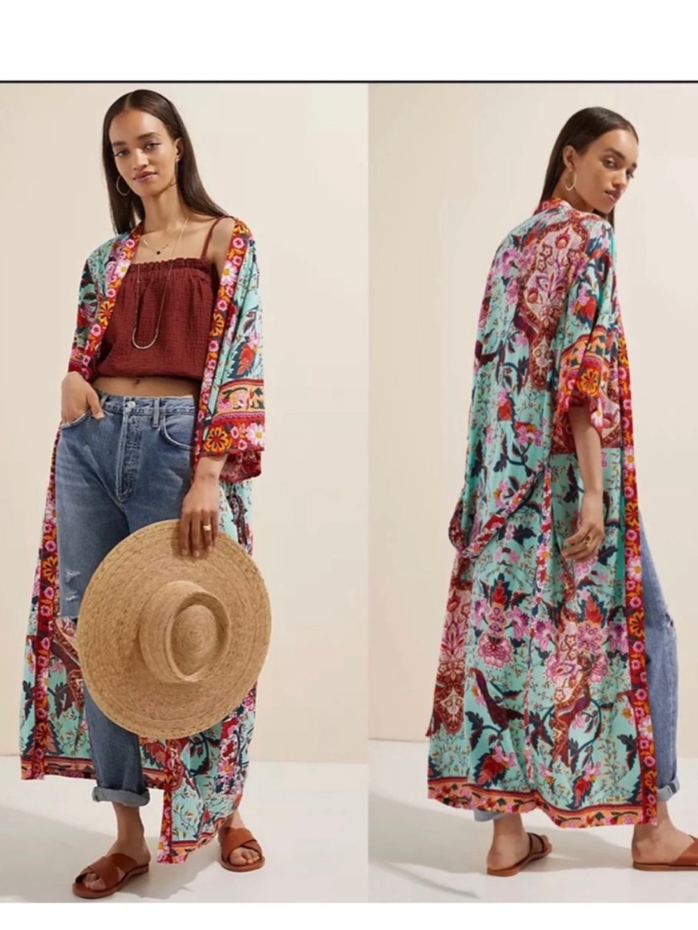 Anthropologoie Radiant Floral Kimono Multicolored 33633